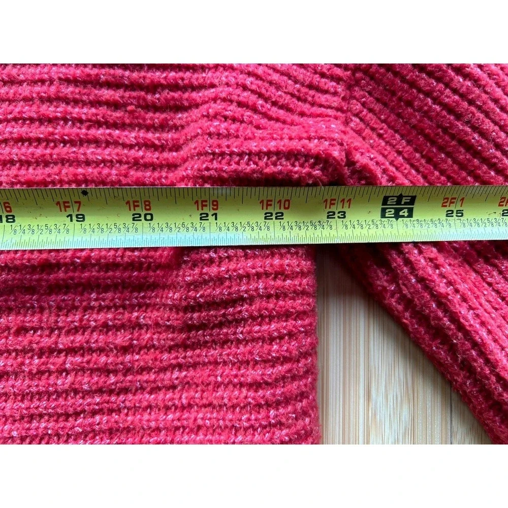Anthropologie Pilcro Oversized Soft Boxy Red Knit Sweater Sz‎ MP Capsule Minimal
